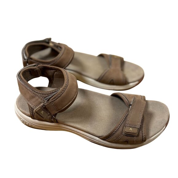 Abeo Goleta II Brown Leather Strap Sandals Adjustable Ankle & Toe Straps Size 10 - Picture 3 of 9